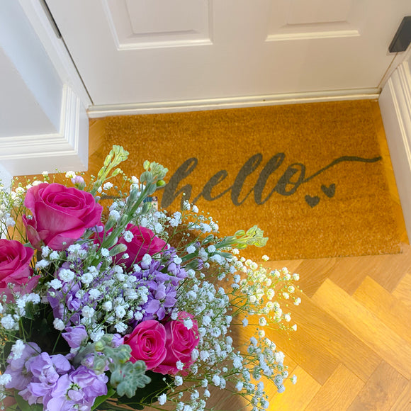 grey door mat